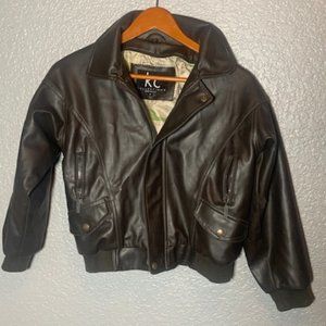 KC Collections Vintage  Leather Jacket Brown